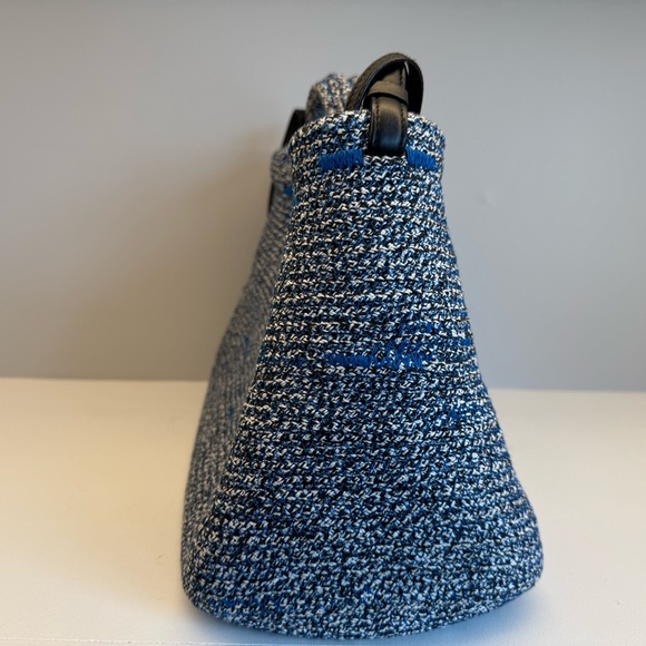 Balenciaga ZigZagger Woven Tote Handbag Black & Blue - Picture 6 of 10